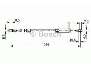 BOSCH 1 987 477 324 trosas, stovėjimo stabdys 
 Stabdžių sistema -> Valdymo svirtys/trosai
201 420 07 85, A 201 420 07 85
