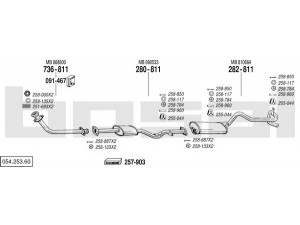 BOSAL 054.253.60 išmetimo sistema 
 Išmetimo sistema -> Išmetimo sistema, visa
