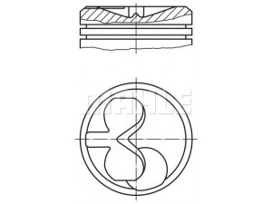 MAHLE ORIGINAL 101 15 03 stūmoklis 
 Variklis -> Cilindrai/stūmokliai