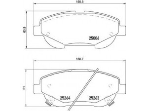 BREMBO P 83 148 stabdžių trinkelių rinkinys, diskinis stabdys 
 Techninės priežiūros dalys -> Papildomas remontas
0446505300, 04465YZZED