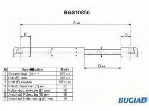 BUGIAD BGS10856 dujinė spyruoklė, bagažinė 
 Priedai -> Bagažinė/pakrovimo skyrius
81771-3A001