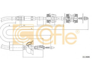 COFLE 15.3686 sankabos trosas 
 Dviratė transporto priemonės -> Kabeliai ir tachometro velenaai -> Sankabos trosas
2150G4, 9618266580