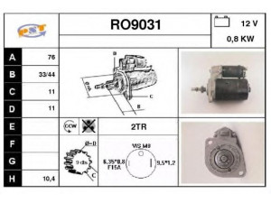 SNRA RO9031 starteris
ADU9356, ADU9357