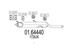 MTS 01.64440 galinis duslintuvas 
 Išmetimo sistema -> Duslintuvas
1726JK