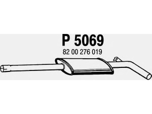 FENNO P5069 vidurinis duslintuvas 
 Išmetimo sistema -> Duslintuvas
8200189560, 8200276019, 8200431610