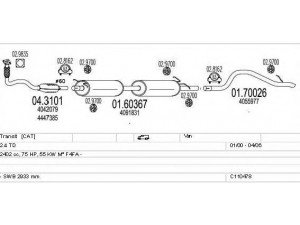 MTS C110478009580 išmetimo sistema 
 Išmetimo sistema -> Išmetimo sistema, visa