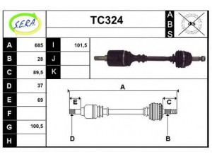 SERA TC324 kardaninis velenas 
 Ratų pavara -> Kardaninis velenas
95644260, 96145818, 327234