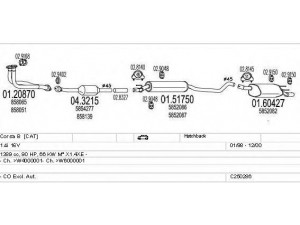 MTS C250286005421 išmetimo sistema 
 Išmetimo sistema -> Išmetimo sistema, visa