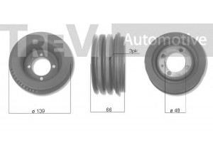 TREVI AUTOMOTIVE PC1207 skriemulys, alkūninis velenas 
 Diržinė pavara -> Dirželio skriemulys
5614417, 97129070