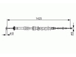 BOSCH 1 987 482 200 trosas, stovėjimo stabdys 
 Stabdžių sistema -> Valdymo svirtys/trosai
51786840