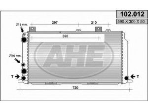AHE 102.012 radiatorius, variklio aušinimas 
 Aušinimo sistema -> Radiatorius/alyvos aušintuvas -> Radiatorius/dalys
811121253B