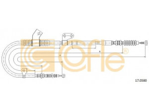 COFLE 17.0580 trosas, stovėjimo stabdys 
 Stabdžių sistema -> Valdymo svirtys/trosai
G23844420B