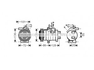 AVA QUALITY COOLING CRK132 kompresorius, oro kondicionierius 
 Oro kondicionavimas -> Kompresorius/dalys
55111034AA, 55111034AB