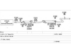 MTS C100493013210 išmetimo sistema 
 Išmetimo sistema -> Išmetimo sistema, visa
