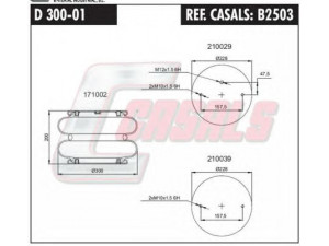 CASALS B2503 dėklas, pneumatinė pakaba