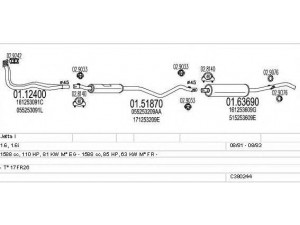 MTS C380244003055 išmetimo sistema 
 Išmetimo sistema -> Išmetimo sistema, visa