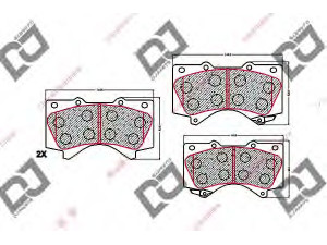 DJ PARTS BP1646 stabdžių trinkelių rinkinys, diskinis stabdys 
 Techninės priežiūros dalys -> Papildomas remontas
04465-0C020, 04465-60280, 044650C020