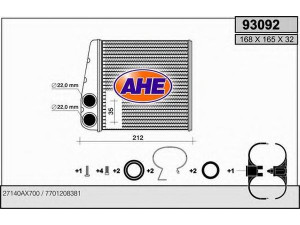 AHE 93092 šilumokaitis, salono šildymas 
 Šildymas / vėdinimas -> Šilumokaitis
27140AX700