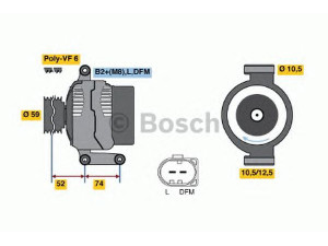 BOSCH 0 986 047 910 kintamosios srovės generatorius 
 Elektros įranga -> Kint. sr. generatorius/dalys -> Kintamosios srovės generatorius
5705 EA, 96 761 435 80, 9658 144 680