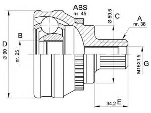 OPEN PARTS CVJ5119.10 jungčių komplektas, kardaninis velenas 
 Ratų pavara -> Sujungimai/komplektas
443407305B, 443498099B, 443498099C