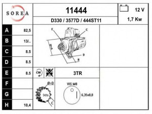 EAI 11444 starteris 
 Elektros įranga -> Starterio sistema -> Starteris