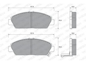 WEEN 151-1607 stabdžių trinkelių rinkinys, diskinis stabdys 
 Techninės priežiūros dalys -> Papildomas remontas
45022S30G10, 45022SE0G10, 45022SS0G10