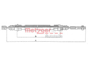 METZGER 11.608 trosas, stovėjimo stabdys 
 Stabdžių sistema -> Valdymo svirtys/trosai
4745.75