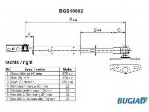 BUGIAD BGS10892 dujinė spyruoklė, bagažinė 
 Priedai -> Bagažinė/pakrovimo skyrius
68950-19795