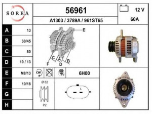 EAI 56961 kintamosios srovės generatorius 
 Elektros įranga -> Kint. sr. generatorius/dalys -> Kintamosios srovės generatorius
8971453863, 8971453863, LR160734