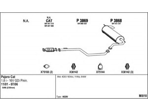 FENNO MI810 išmetimo sistema 
 Išmetimo sistema -> Išmetimo sistema, visa