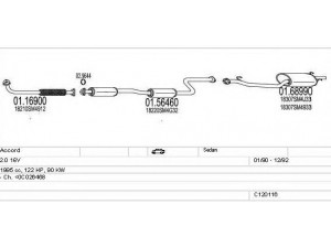 MTS C120116008781 išmetimo sistema 
 Išmetimo sistema -> Išmetimo sistema, visa