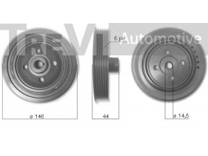 TREVI AUTOMOTIVE PC1199 skriemulys, alkūninis velenas 
 Diržinė pavara -> Dirželio skriemulys
1079188, 1100051, 1131911, 1198049