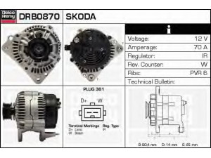 DELCO REMY DRB0870N kintamosios srovės generatorius 
 Elektros įranga -> Kint. sr. generatorius/dalys -> Kintamosios srovės generatorius
037903025B