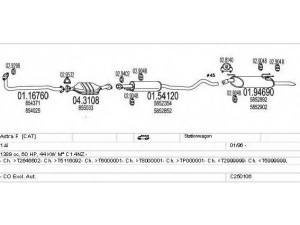 MTS C250106005220 išmetimo sistema 
 Išmetimo sistema -> Išmetimo sistema, visa