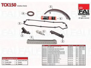FAI AutoParts TCK150 pavaros grandinės komplektas 
 Variklis -> Variklio uždegimo laiko reguliavimo kontrolė -> Sinchronizavimo grandinė/įtempiklis/kreiptuvas -> Pavaros grandinės komplektas
39974294, 6010500311
