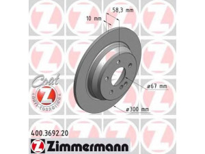 ZIMMERMANN 400.3692.20 stabdžių diskas 
 Dviratė transporto priemonės -> Stabdžių sistema -> Stabdžių diskai / priedai
230 423 0712