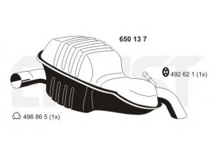 ERNST 650137 galinis duslintuvas 
 Išmetimo sistema -> Duslintuvas
9 40 4421