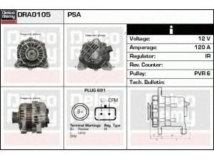 DELCO REMY DRA0105 kintamosios srovės generatorius 
 Elektros įranga -> Kint. sr. generatorius/dalys -> Kintamosios srovės generatorius
A3TB2691, A3TB2691C, A3TB2691D