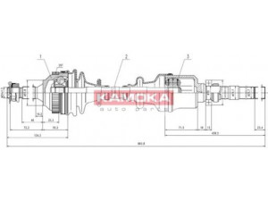 KAMOKA CT1138925A kardaninis velenas 
 Ratų pavara -> Kardaninis velenas
96171875, 3273K2, 3273K3, 96167304