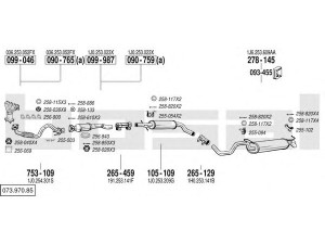 BOSAL 073.970.85 išmetimo sistema 
 Išmetimo sistema -> Išmetimo sistema, visa