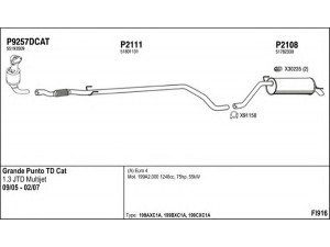 FENNO FI916 išmetimo sistema 
 Išmetimo sistema -> Išmetimo sistema, visa