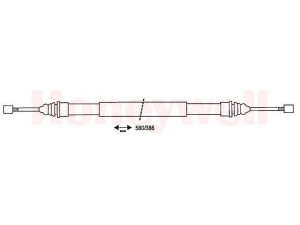 BENDIX 431207B trosas, stovėjimo stabdys 
 Stabdžių sistema -> Valdymo svirtys/trosai
474576