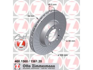 ZIMMERMANN 460.1560.20 stabdžių diskas 
 Dviratė transporto priemonės -> Stabdžių sistema -> Stabdžių diskai / priedai
996 351 409 02, 996 351 409 03