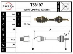 EAI T58197 kardaninis velenas 
 Ratų pavara -> Kardaninis velenas