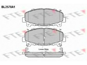 FTE BL2578A1 stabdžių trinkelių rinkinys, diskinis stabdys 
 Techninės priežiūros dalys -> Papildomas remontas
45022-TL0-G50, 45022-TL0-G51