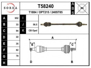 EAI T58240 kardaninis velenas 
 Ratų pavara -> Kardaninis velenas
374548