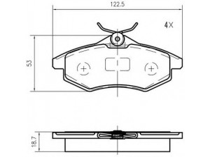 VEMA K600400 stabdžių trinkelių rinkinys, diskinis stabdys 
 Techninės priežiūros dalys -> Papildomas remontas
425236, 425258, 425345, 425384