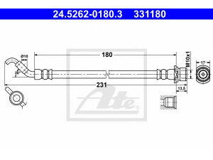 ATE 24.5262-0180.3 stabdžių žarnelė 
 Stabdžių sistema -> Stabdžių žarnelės
90947-W2016