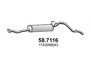 ASSO 58.7116 galinis duslintuvas 
 Išmetimo sistema -> Duslintuvas
174305B041, 174305B043, J174305B041