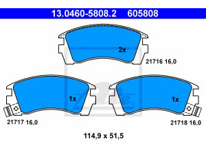 ATE 13.0460-5808.2 stabdžių trinkelių rinkinys, diskinis stabdys 
 Techninės priežiūros dalys -> Papildomas remontas
41060-67R86, D1060-67R86